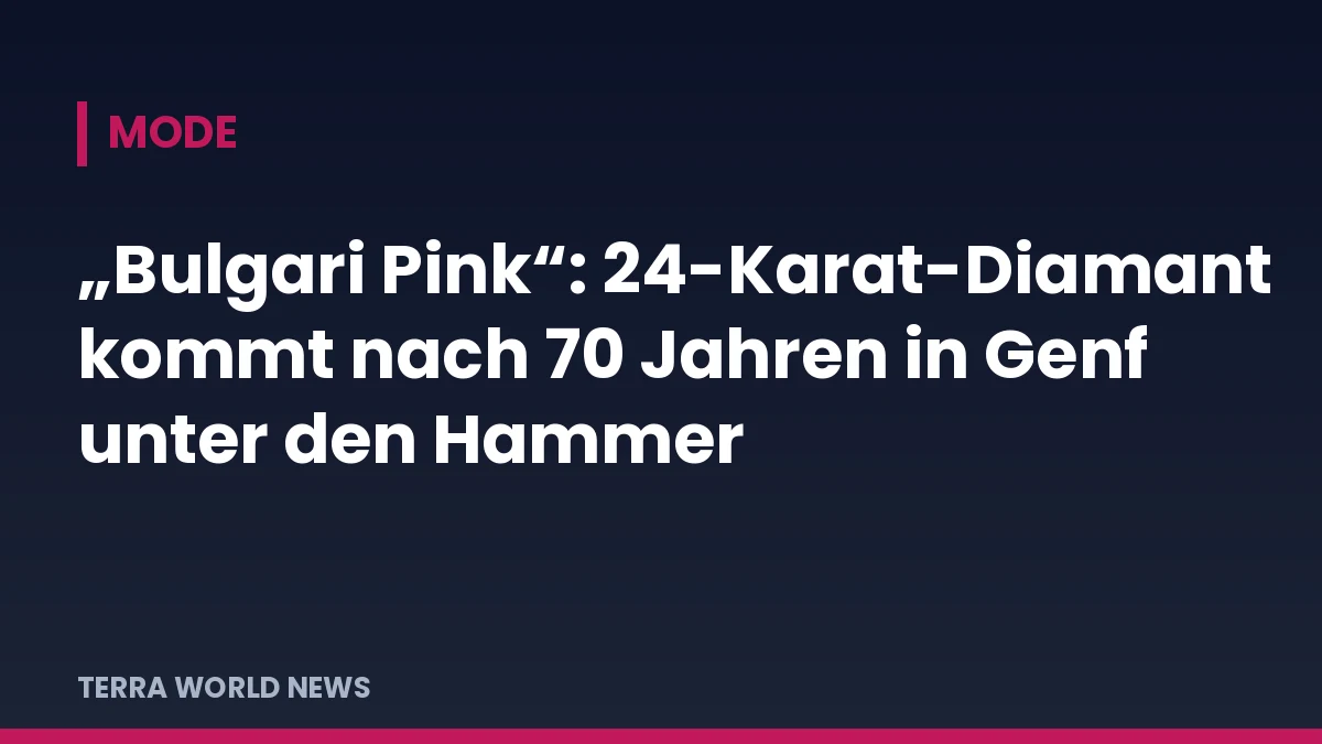 Заглавна графика: „Bulgari Pink“: 24-каратов диамант отива на търг в Женева след 70 години