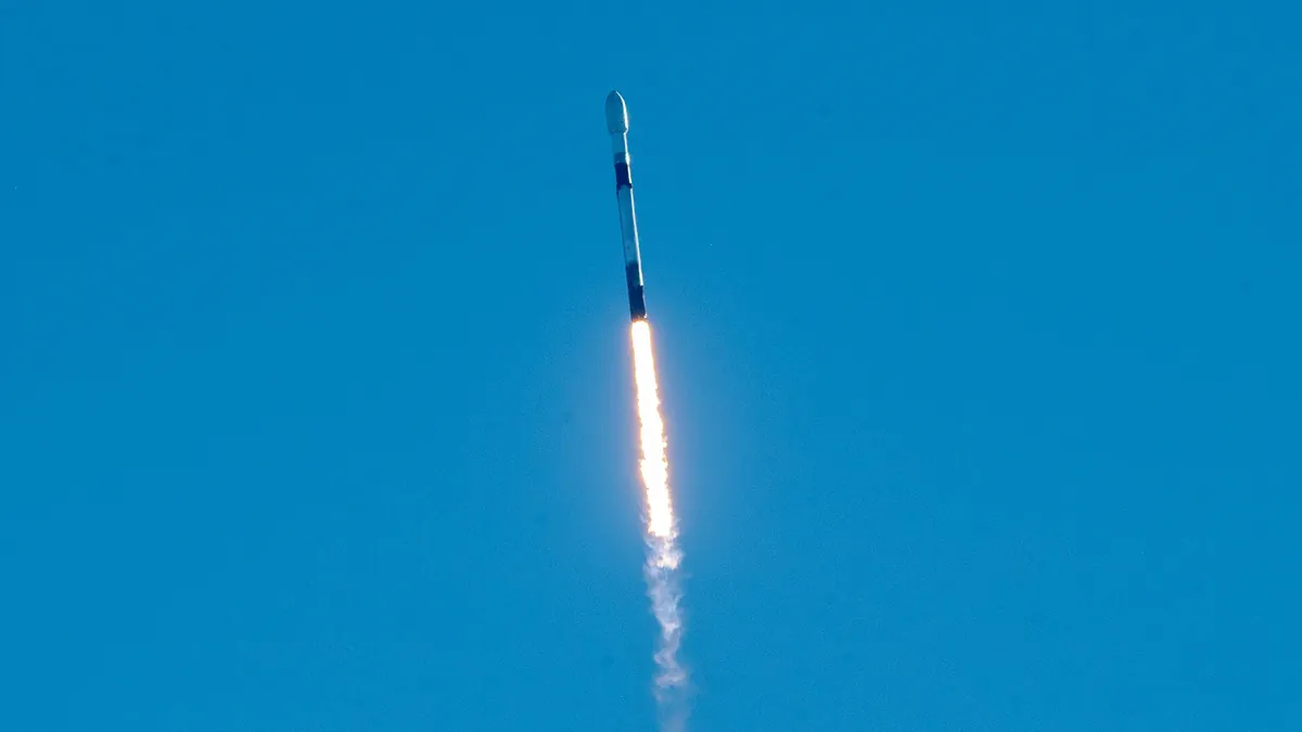 Falcon 9 launch of an earlier SDA mission from Vandenberg (Archive image)