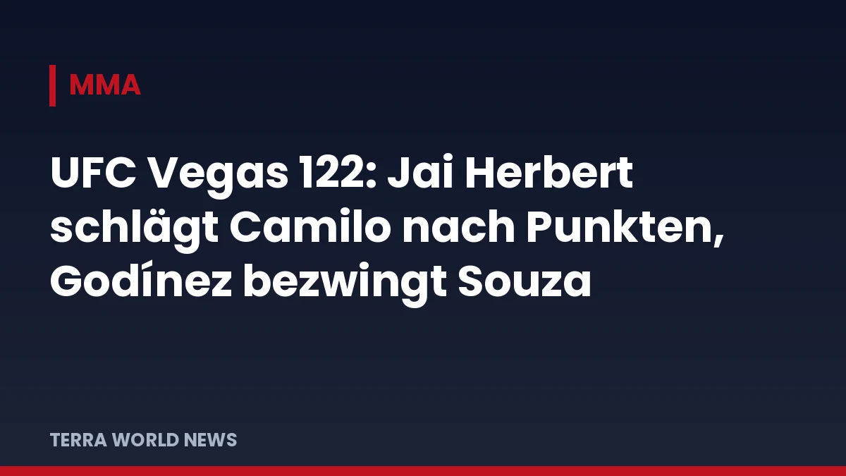 Titelgrafik: UFC Vegas 122 – Punktsiege für Herbert und Godínez