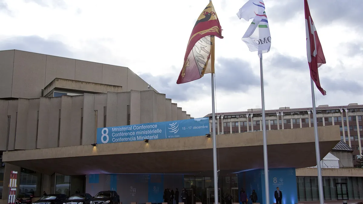 Archivbild: Konferenzzentrum CICG in Genf während einer WTO-Ministerkonferenz