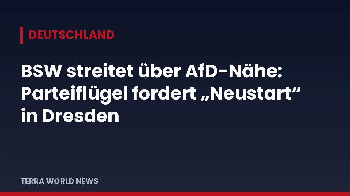 Титулна графика: Спор в BSW за близостта с АзГ (AfD): вътрешнопартийно крило иска „ново начало“