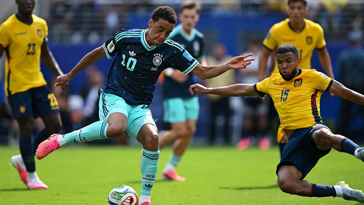 Archive photo: Jamal Musiala playing for Germany at the 2026 World Cup