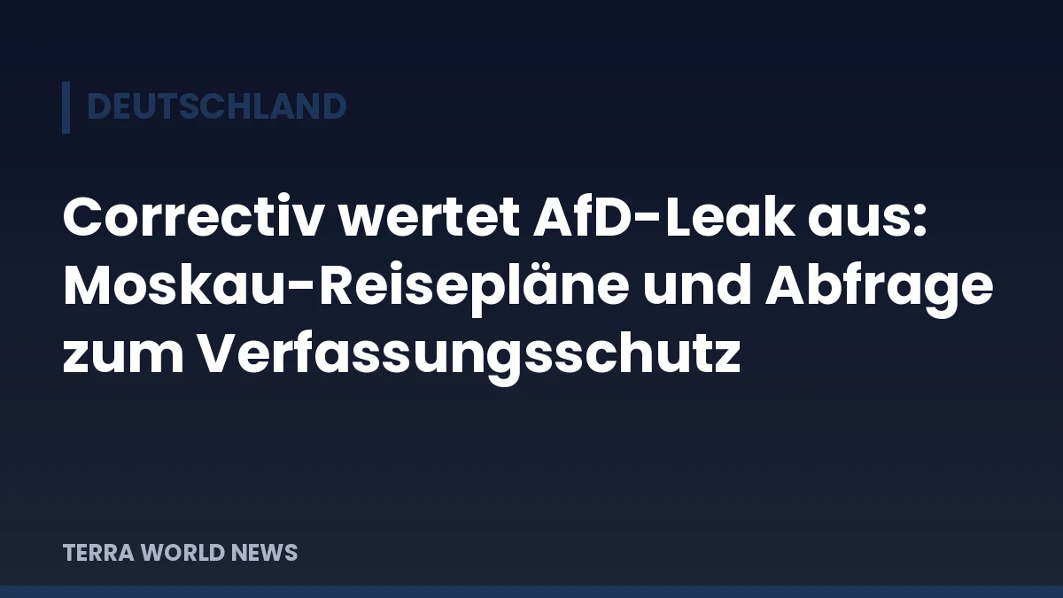 Графика: Correctiv анализира изтичането от АзГ (AfD): планове за пътуване до Москва