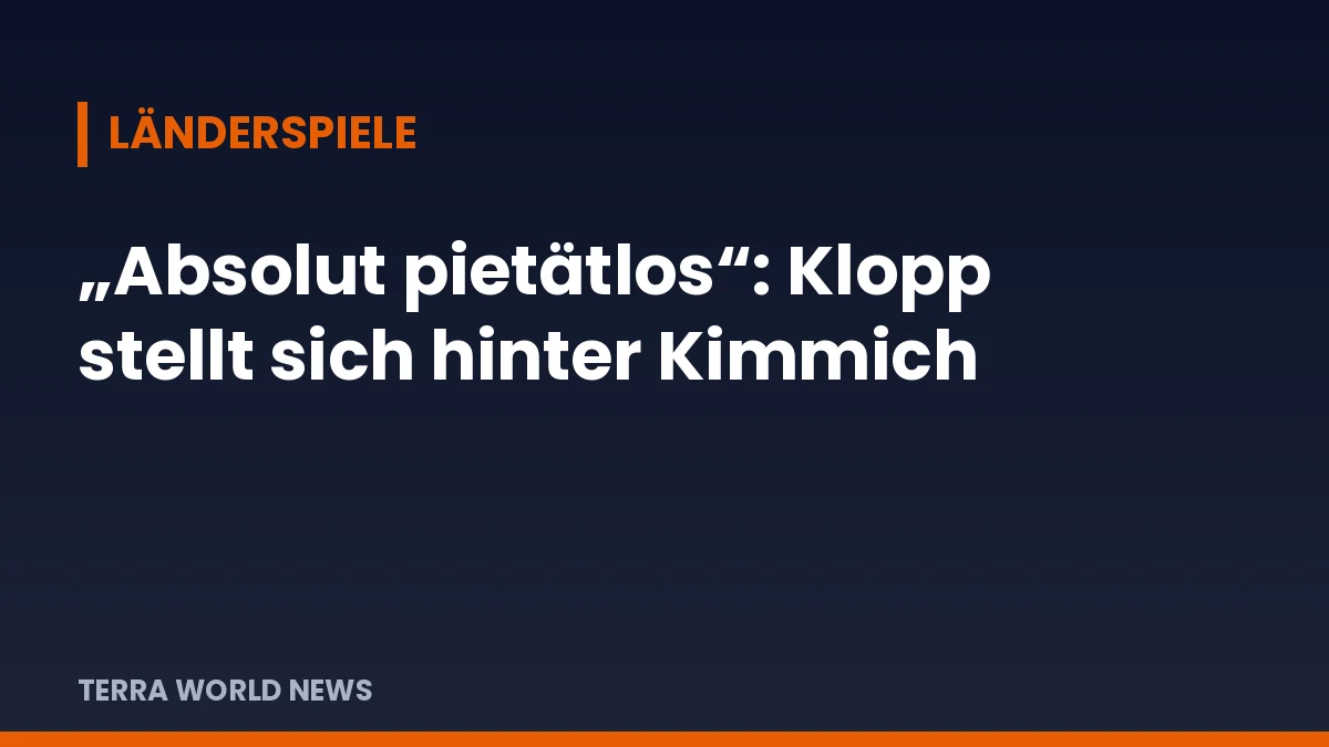 Editorial title graphic: Klopp backs Kimmich