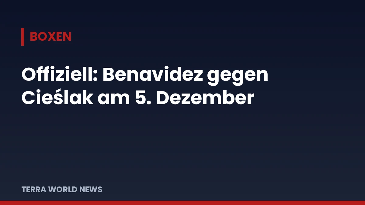 Заглавна графика: Бенавидес срещу Чешлак на 5 декември