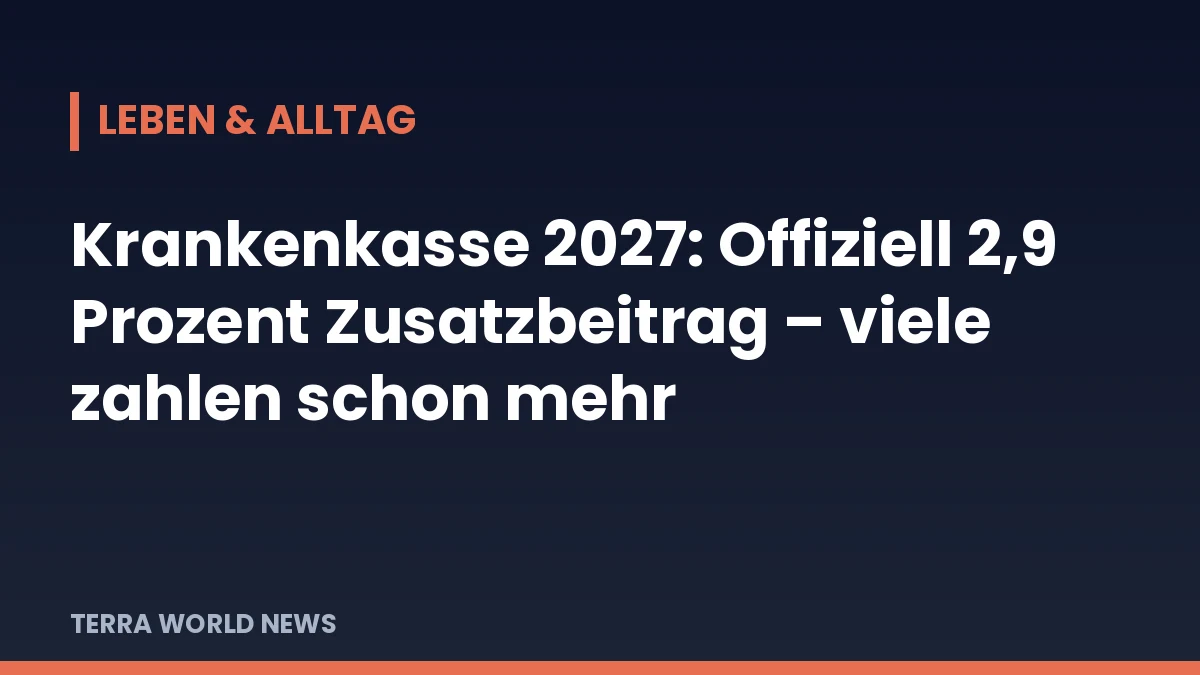 Графика: Здравна каса в Германия 2027: официално 2,9% допълнителна вноска – мнозина плащат повече