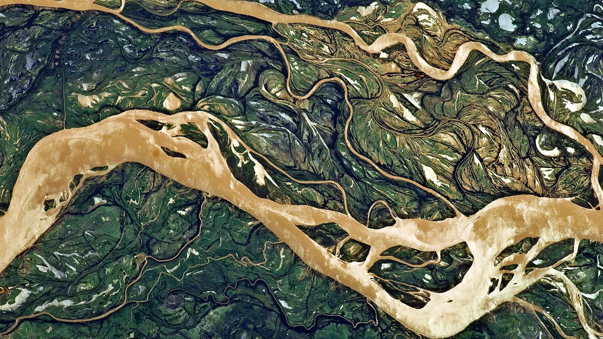 Symbolbild: Überschwemmungsebene des Paraná in Nordargentinien, aufgenommen von der ISS