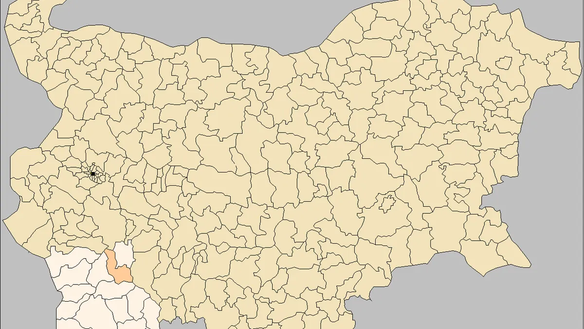 Symbolic image: Map of Bulgaria showing Belitsa Municipality