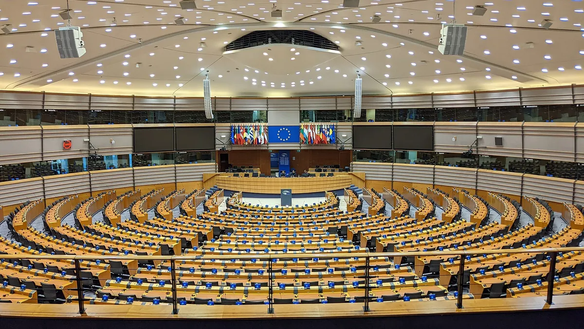 Символна снимка: пленарната зала на Европейския парламент в Брюксел