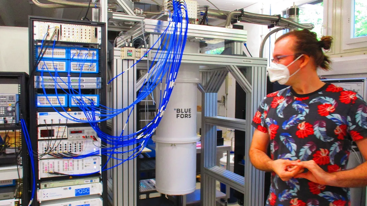 Archive image: experimental setup for quantum computing research at Forschungszentrum Jülich
