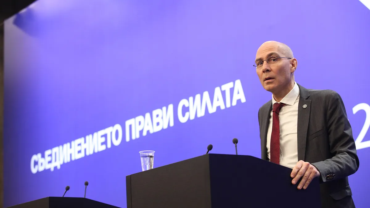 Архивна снимка: Фолкер Тюрк на пресконференция, 2018 г.