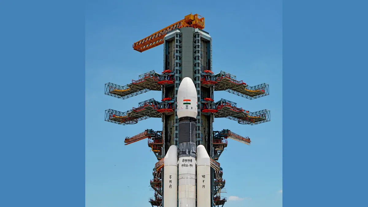 Символна снимка: ракета GSLV Mk III с „Чандраян-2“ на космодрума „Сатиш Даван“ (2019)